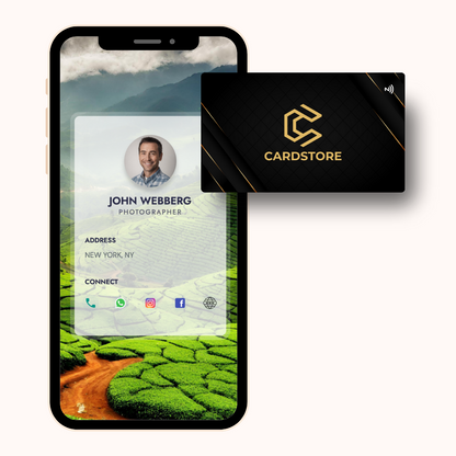 CARDSTORE | BLACK SMART PVC NFC Digital Business Cards |NFC Card (CP1006)